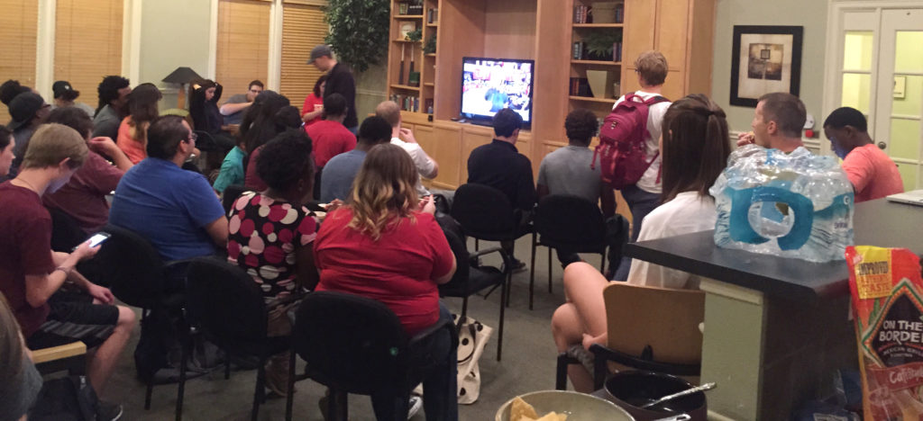 More than 30 people attended the Debate Watch Party in Sunwatcher Club House.