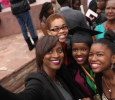Aaliyah Tuitt, science, Anya Tuitt, Asha Tuitt, and Sequoyah Survia, take a selfie after the Commencement Ceremony in Kay Yeager Coliseum Dec. 12, 2015. Photo by Francisco Martinez