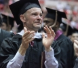 David Owens, history, gets teary eyed during the part in the ceremony when the students applaud those who have encouraged them and supported them at Midwestern State University graduation, May 16, 2015 at the Kay Yeager Coliseum. Photo by Rachel Johnson