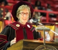 University President Suzanne Shipley addresses MSU graduates at the Midwestern State University graduation, Fall 2016. Photo by Jeanette Perry.