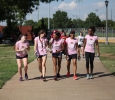 Bridget Reilly, criminal justice and sociology sophmore, Kylee Gorney, nursing sophomore, Natalie McLaurin, exercise physiology sophomore, Jasmine Stokes, general studies senior, and Brandi Hobson, kinesisology senior, run during the Counseling Center's 5K Run for Suicide Prevention Awareness at Sikes Lake, Sept. 13. Photo by Herbert McCullough