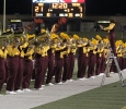 The Golden Thunder Marching Band preforms in the half time show during the game against Texas A&M Kingsville at Memorial Stadium Sept. 16. Photo by Rachel Johnson