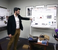 Abdullah Albakhurji, mechanical engineering senior, presents his research on a smarter parking system during EUREKA on April 27. Photo by Arianna Davis