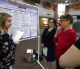 Elyssa Henderson, sociology junior, presents with partner Catherine Stepniak, psychology and sociology senior, on sexual attitudes and hook-up culture during EUREKA on April 27. Photo by Arianna Davis