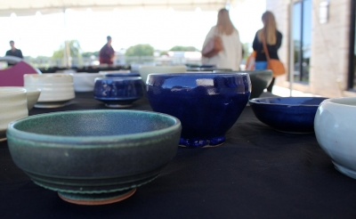Outdoor exhibit of MSU donated bowls at Empty Bowls of Wichita Falls at Wichita Falls Museum of Art at MSU, Oct. 10, 2017. Photo by Francisco Martinez