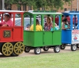 The Train rides around the outskirts of the Quad, giving families and children free rides as a part of Family, Sept. 26. Photo by Rachel Johnson