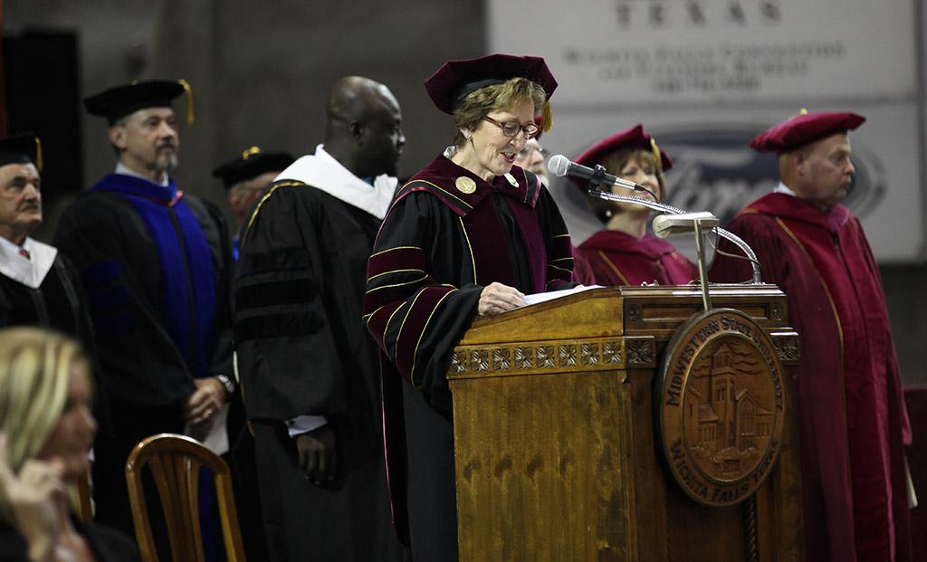 University President Suzanne Shipley at the Midwestern State University graduation, May 14, 2016. Photo by Topher McGehee