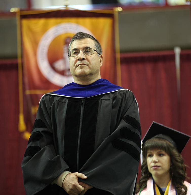 Salim Azzouz, associate professor in the McCoy School of Engineering, was named the Hardin Professor at graduation, May 13. Photo by Timothy Jones