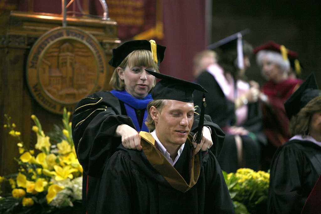 Maik Brandt received his Master of Business Administration degree at Midwestern State University graduation, May 13, 2017. Photo by Bradley Wilson