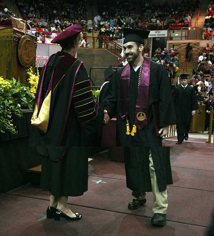 Zack Shankes received a BAAS degree at Midwestern State University graduation, May 13, 2017. Photo by Bradley Wilson