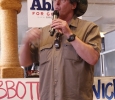 Ted Nugent, rock musician from Detroit, Michigan, spoke highly of gubernatorial hopeful Greg Abbott as he introduced him at the 8th Street Coffee House in Wichita Falls, Feb. 18. Photo by Sam Croft.