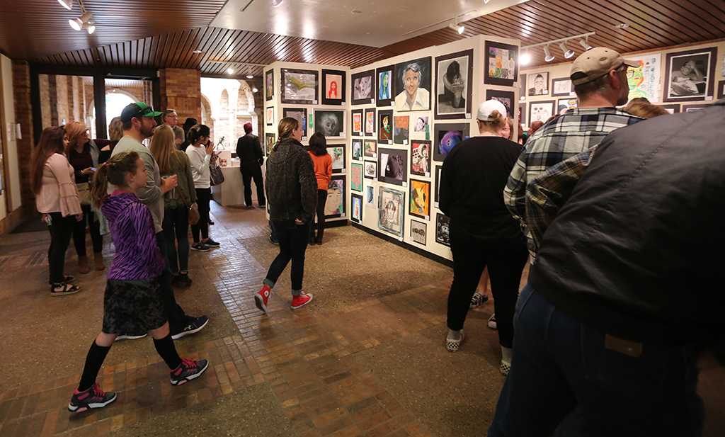 at the opening of the MWSU High School Art Show, Feb. 3, 2018. Photo by Treston Lacy