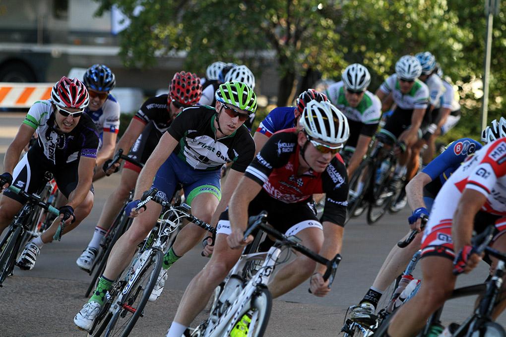 Ricky Randall rides in the Hotter 'N Hell men's crit races Friday afternoon.