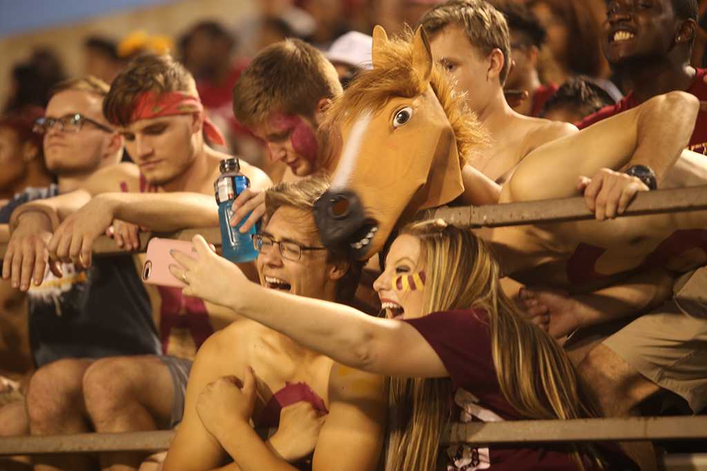 at the Midwestern State football game, Aug. 31, 2017, against Quincy, Illinois. MWSU won 53-6 in the season opener. Photo by Bradley Wilson