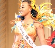 Bobbi Rivers, nursing sophomore, introduces herself in the first round of the 2015 CaribFest Pageant, the ice breaker portion, which was the only part of the competition that was not judged, Sept. 23. Photo by Rachel Johnson