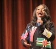 Valandra Jno Marie, freshman management, hits high notes during the talent portion on the 2017 Mr. and Mrs. Caribfest in Akin Auditorium on Sept 28. Photo by Marissa Daley