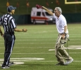 Coach Bill Maskill arguing with the referee during the football game against Angelo State on Oct. 15. Photo by Izziel Latour