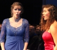 Lindy Wilson, vocal performance post grad, and Sharon Mucker, music education junior, perform "Prendero quell brunettino" from Cosi fan tutte by W.A. Mozart for the Inaguration of Suzanne Shipley, the eleventh president, held in Fain Fine Arts Auditorium, Dec. 11. Photo by Rachel Johnson