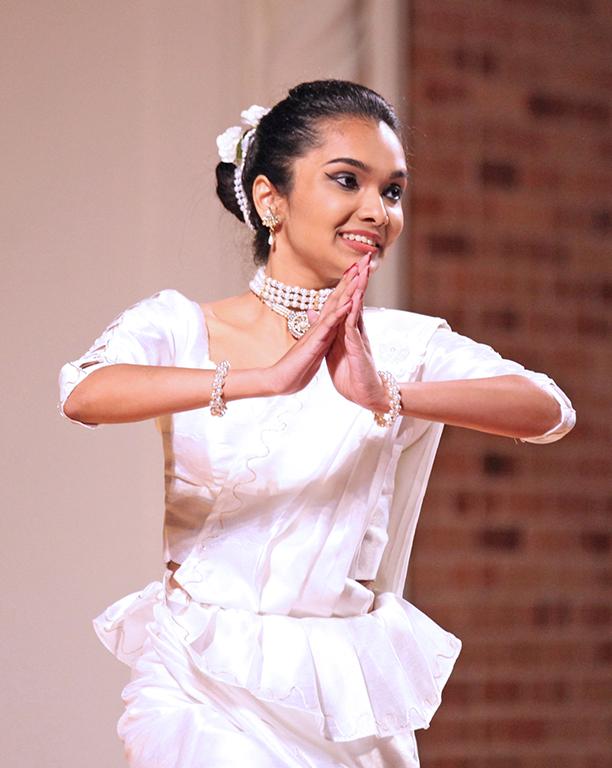 Sachi Weerasooriya, Physics and Math Junior dances in traditional wear.Mustangs On Stage Talent Show hosted by Sri Lankan Students Organization at Akin Auditorium.March 25th.by Timothy Jones
