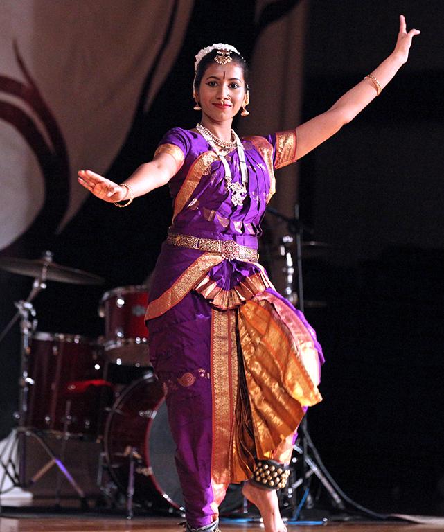 Sandali Chandrasa, Biology Junior at the University of Maryland dances in traditional wear.Mustangs On Stage Talent Show hosted by Sri Lankan Students Organization at Akin Auditorium.March 25th.by Timothy Jones
