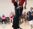 Keon Duren, associates from Vernon College, makes the shot even though an opposing playing attempts to block the shot during the basketball tounament, Swishes 4 Wishes, put on by Chi Omega, March 12. Photo by Rachel Johnson