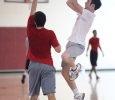 Zach Davis, junior, goes up for the shot against the E-Lemon-Ators and makes it during the basketball tounament, Swishes 4 Wishes, put on by Chi Omega, March 12. Photo by Rachel Johnson