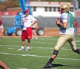 Quade Coward, quarterback, prepares to throw the ball during practice Aug. 16. Photo by Bradley Wilson.