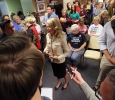 Wendy Davis, gubernatiorial candidate, speaks with memebers of the local media at the Wichita Falls County Democrats headquaters Saturday, Nov. 1, 2014. Photo by Lauren Roberts