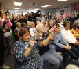 A crowd takes photos and listens to Wendy Davis, gubernatiorial candidate, speech during a rally at the Wichita Falls County Democrats headquaters Saturday, Nov. 1, 2014. Photo by Lauren Roberts