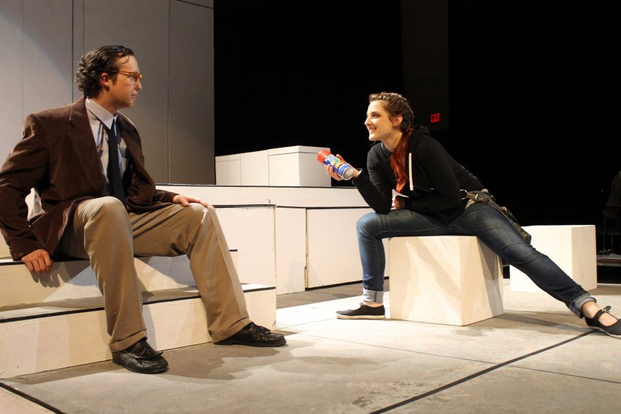 Ryan Moore, playing Adam, and Morgan Burkey, acting as Evelyn. Photo courtesy