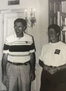 From the 1995 Wai-Kun yearbook: “President Louis Rodriguez and his wife Ramona greet Midwestern State students and faculty attending the homecoming reception at their house. Every homecoming, the President and his wife open up their home following the traditional bonfire.”