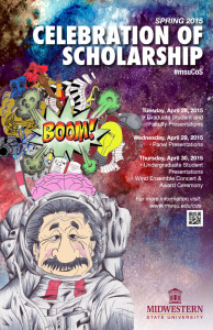 The official poster design by Krysten Farrier, art freshman, for the Celebration of Scholarship, running April 28-30 