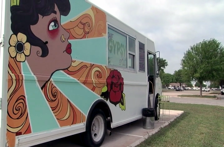 The Gypsy Kit food truck sits in The Wichita Falls Museum of Art parking lot April 14. Watch the full story at: vimeo.com/125541036