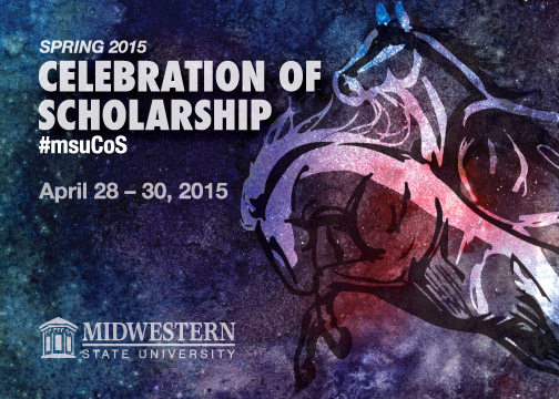 The official postcard design by Aaron Campbell for the Celebration of Scholarship, running April 28-30 