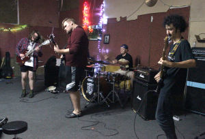 The World Behind Me practices in a space in downtown Wichita Falls, Oct. 7. Photo by Rachel Johnson