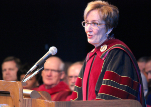 Suzanne Shipley gives her presidential address at her Inaguration as the 11th MWSU president. Photo by Rachel Johnson
