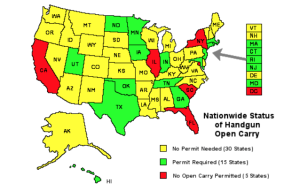 Nationwide Status of Handgun Open Carry SOURCE; opencarry.org