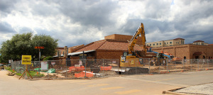 Construction at the site of the new mass communication building on May 3. Photo by Topher McGehee.