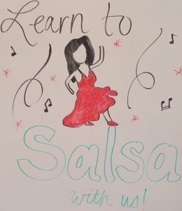 Salsa sign welcoming everyone to dance.