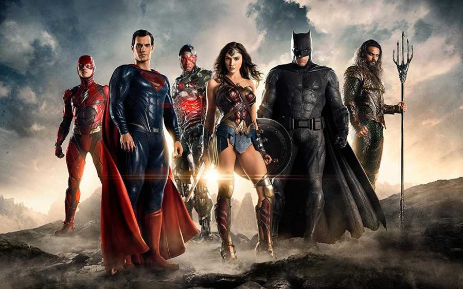Ben Affleck, Henry Cavill, Jason Momoa, Gal Gadot, Ezra Miller, and Ray Fisher in Justice League (2017)