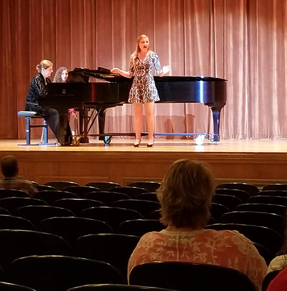 Emory Arnold, music education sophomore, performs at the National Association of Teachers of Singing student recital on Nov. 5 at Akin Auditorium. Photo by Denush Vidanapathirana.