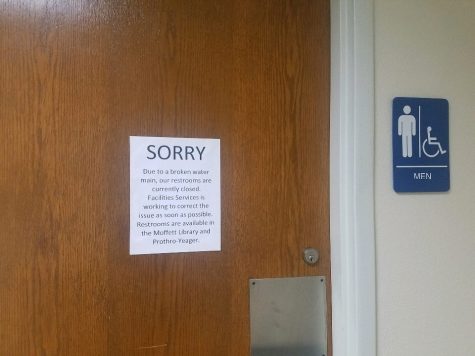 out of service sign on restroom door