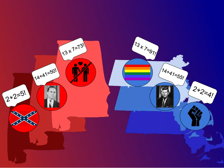 Tale of Two States: Confederacy or abolition, George Wallace or JFK, homophobia or marriage equality, March 25. 