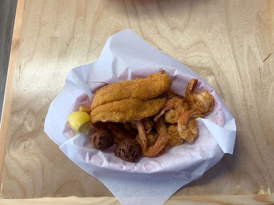 The fried shrimp and catfish combo is one of the offerings at The Catch restaurant.