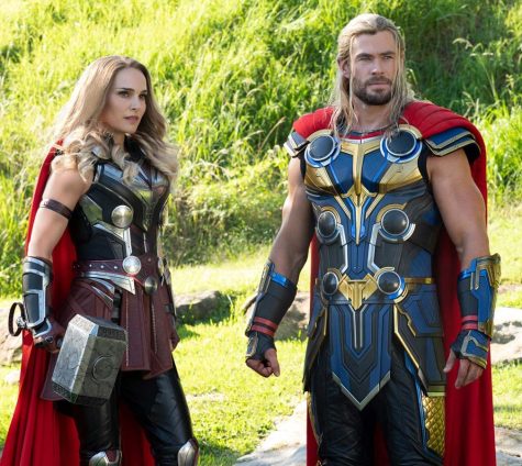 Natalie Portman and Chris Hemsworth costar in the upcoming "Thor: Love and Thunder," 2022.