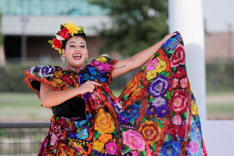 Zavala International Dance member Selena Hurtado performs a dance from Chiapas, Mexico, Sept. 17.