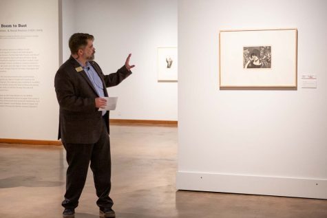 Curator of collections and exhibitions Danny Bills talks about WFMA's most recent acquisition, "Faces in the Crowd" by Mable Dwight, Oct. 20.