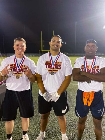Sheppard Air Force Base’s recreational league flag football team put up a strong fight during the game, staying ahead of MSU until the final quarter, Oct. 14.
