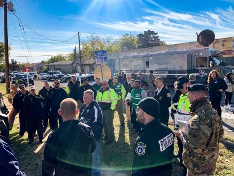 Officials brief and prepare for the Active Shooter Training, Nov. 16. Photo courtesy of Eric Queller.