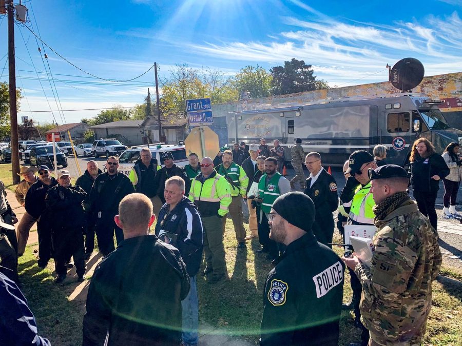 Officials brief and prepare for the Active Shooter Training, Nov. 16. Photo courtesy of Eric Queller.